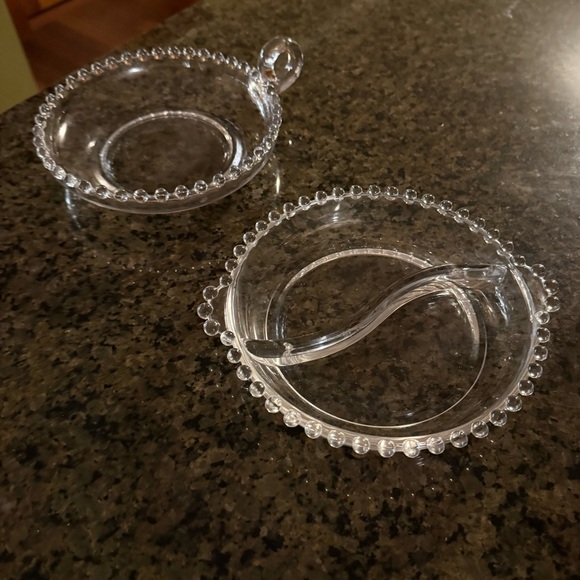 MCM - Candlestick Imperial Glass hobnail edge dishes - excellent condition - Picture 2 of 8